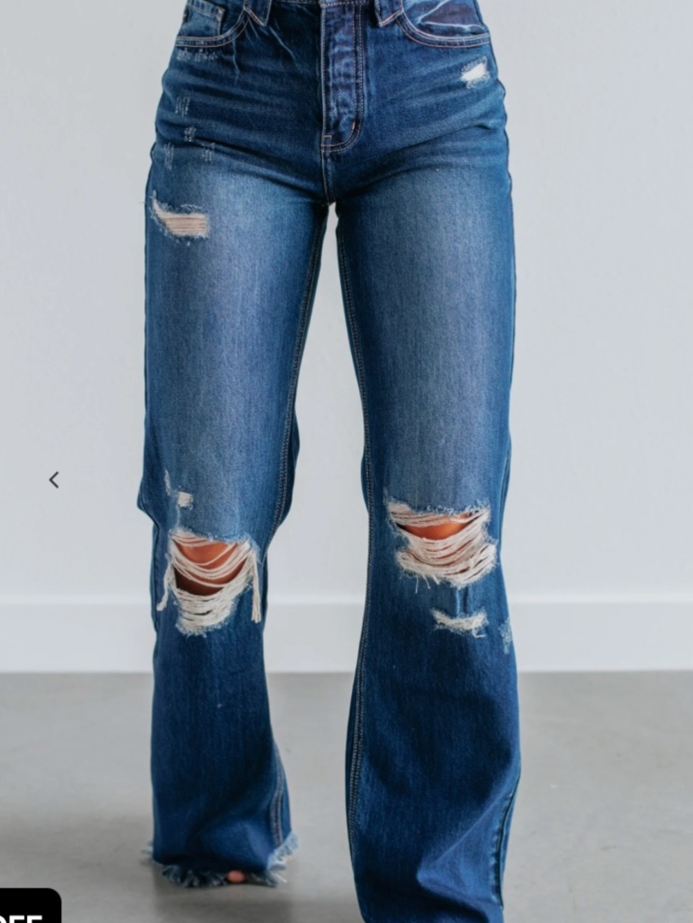 Kancan distressed high rise wide leg jeans